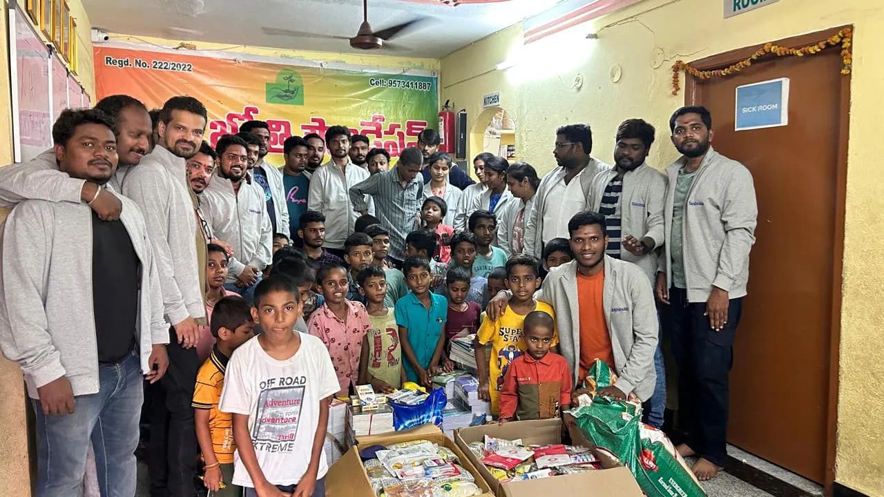 Slashnsap team delivering school supplies and groceries